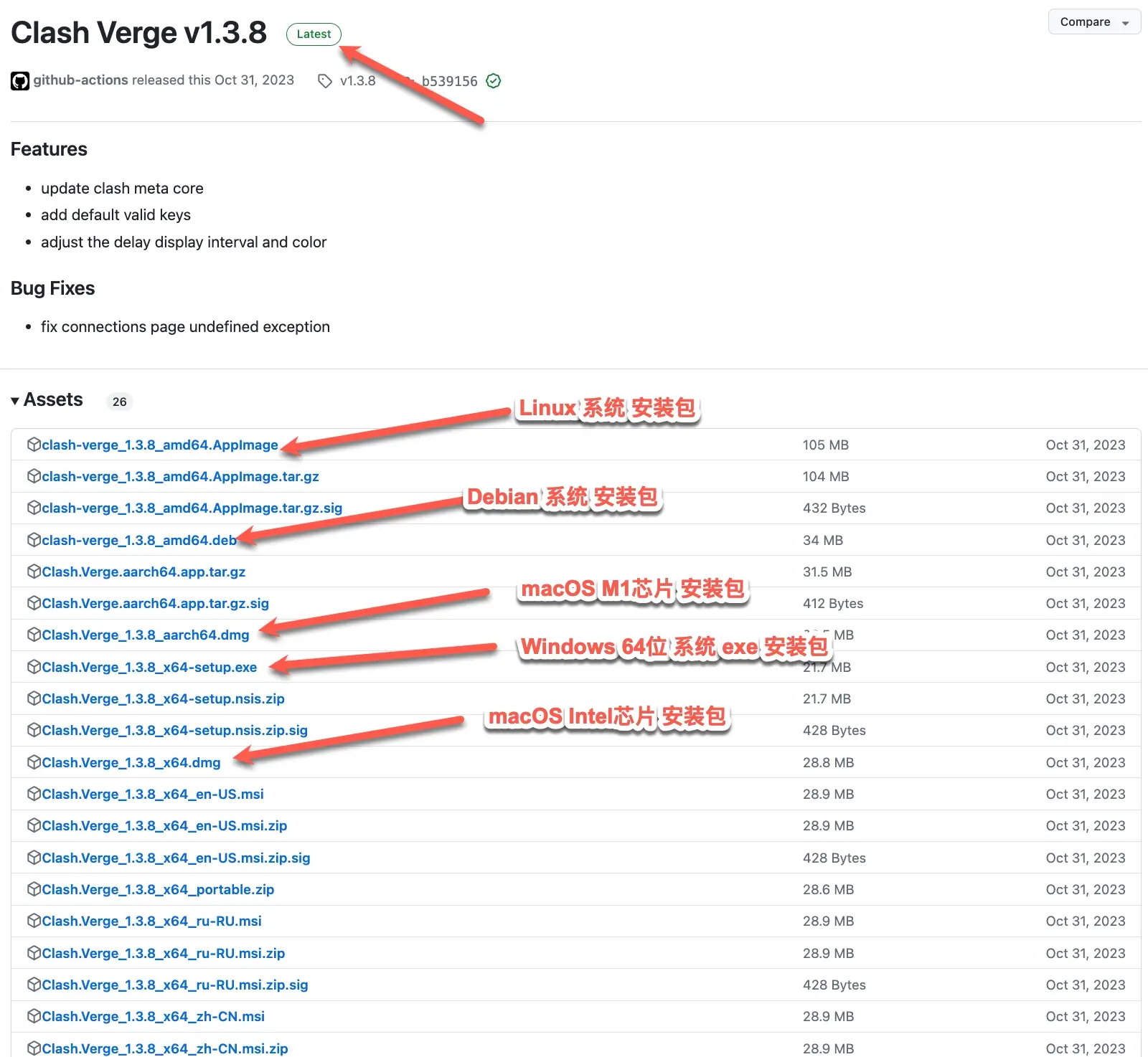 Clash Verge 下载页面