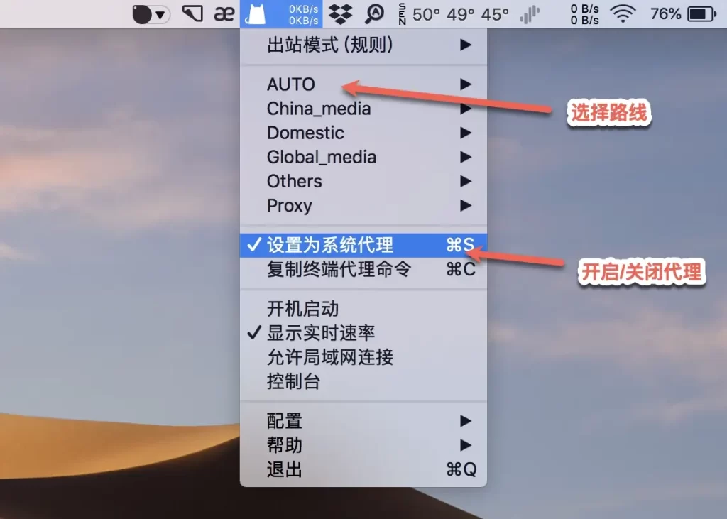 ClashX Pro 设置系统代理
